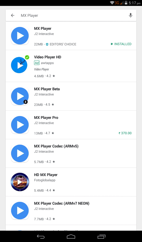 Click on MX Player