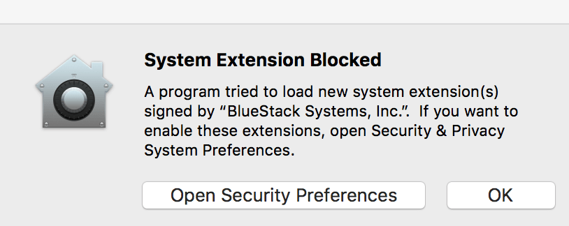 Click on Open Security Preferences