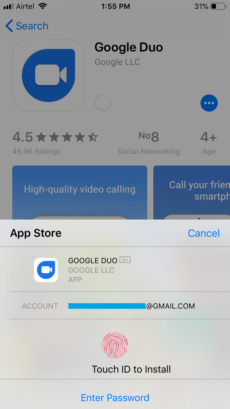 google duo app install for android phone