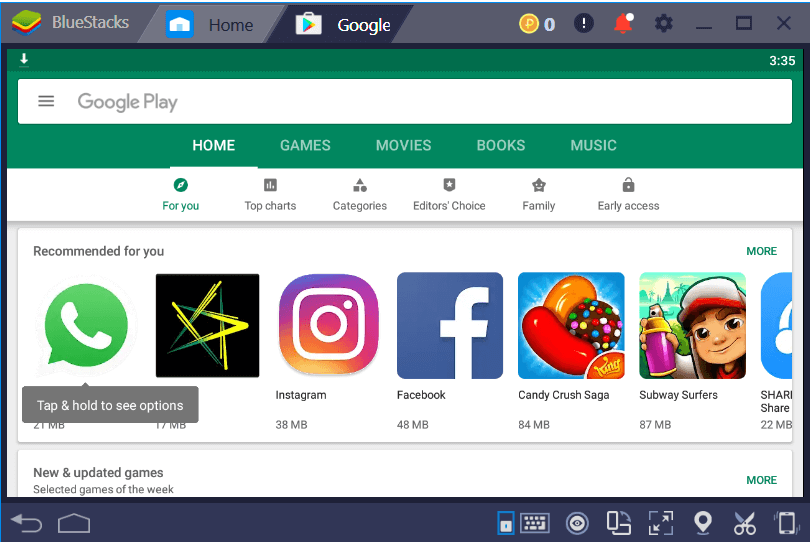 Google Play on BlueStacks