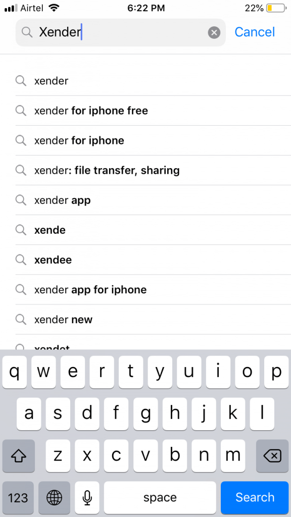 Type as Xender