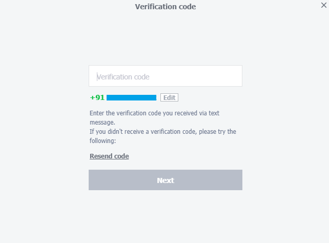 Enter the Verification Code