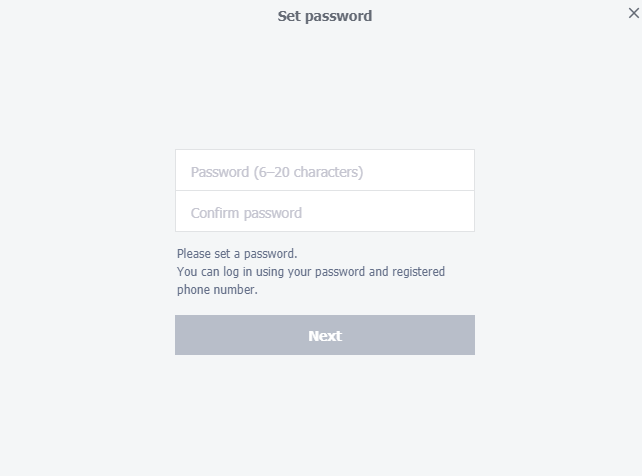 Set Password for LINE Account
