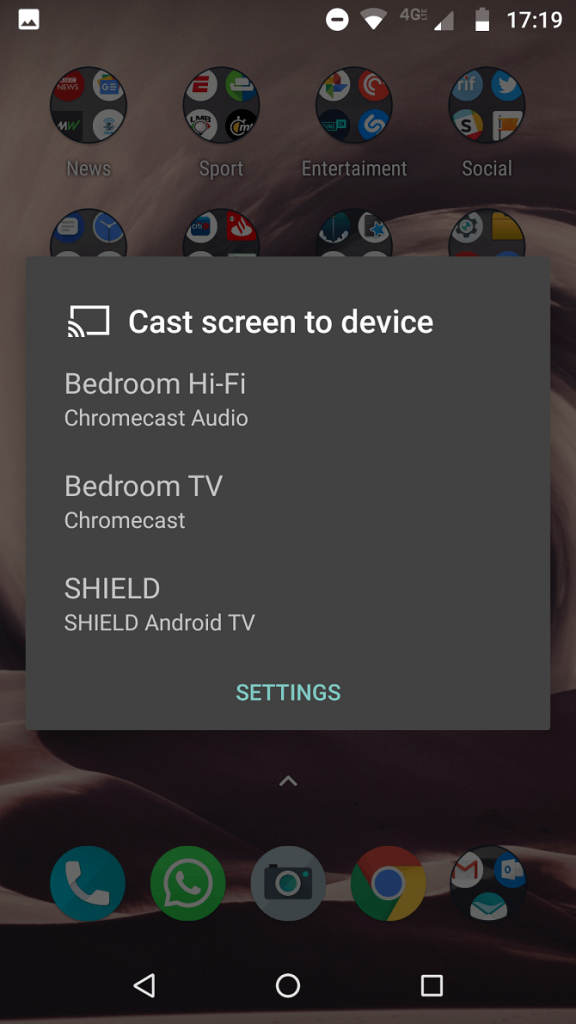 Choose Chromecast Device