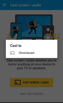 Click on Chromecast device name