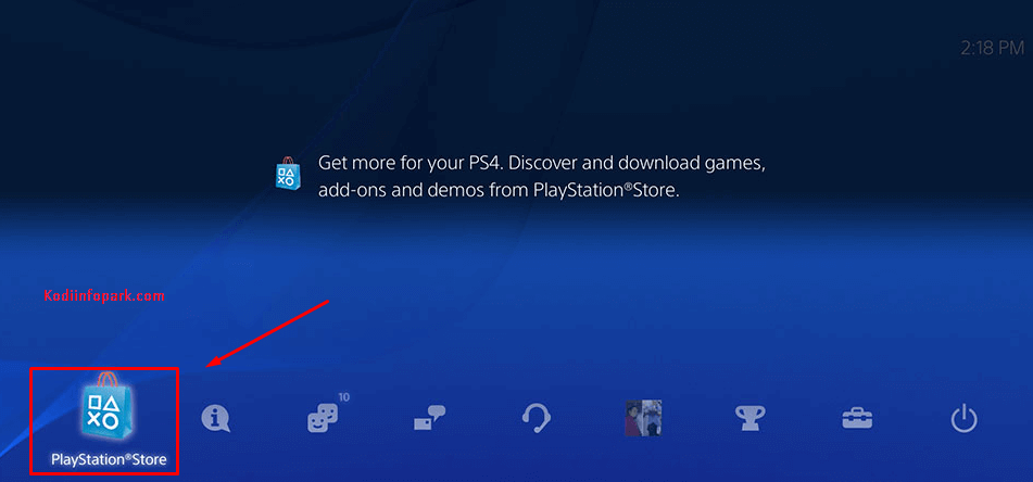 Click on PlayStation Store
