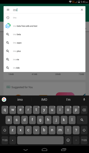 Type as imo on Search bar