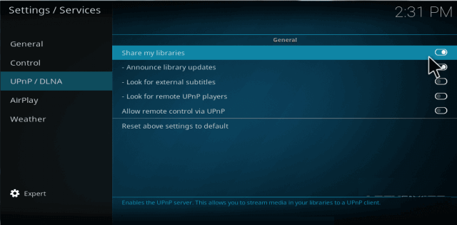 Enable Share my libraries