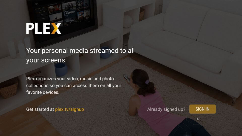 Sign in to Access Plex on Android TV