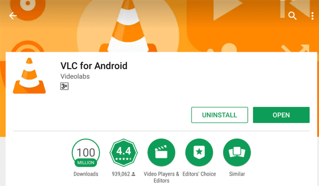 Launch VLC on Android TV
