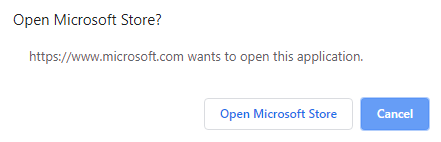 Click on Open Microsoft Store button