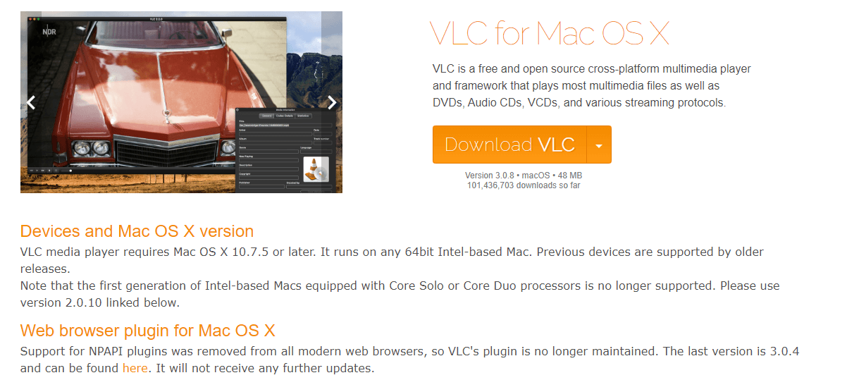 download the lastest version of vlc for mac