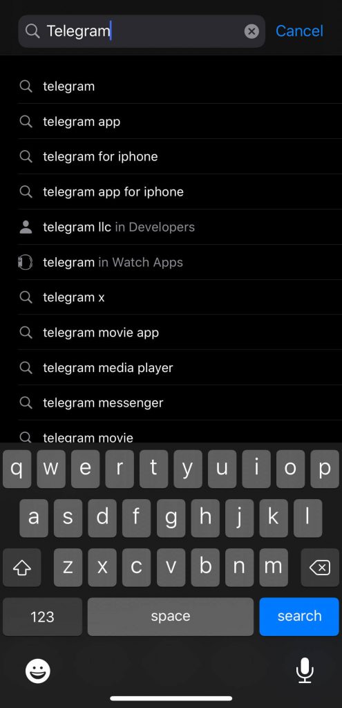 Search for Telegram