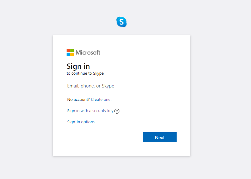 Sign into Skype