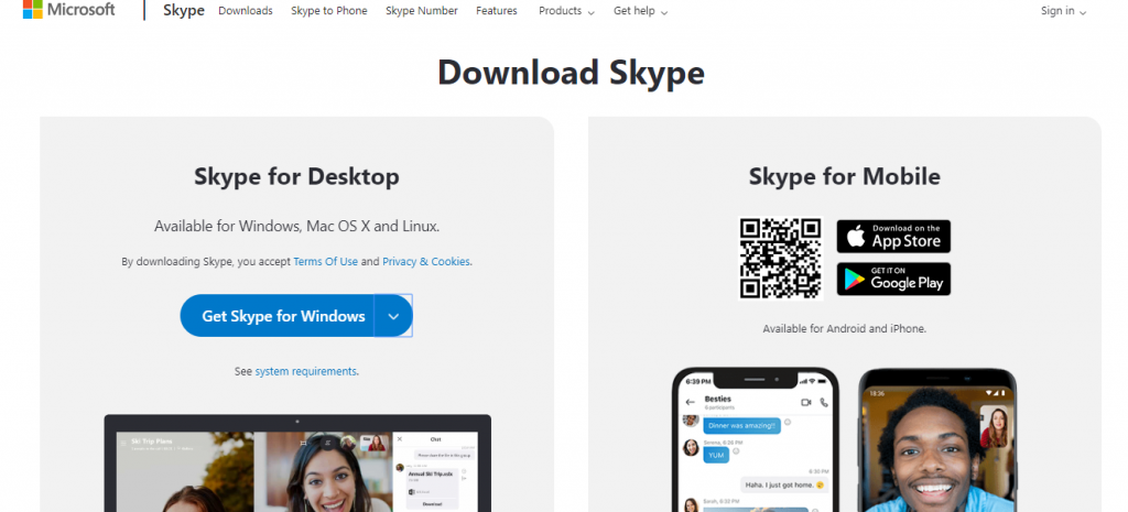 Skype Official Page