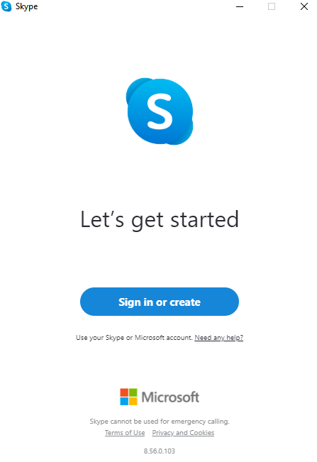 Tap on Sign into Skype
