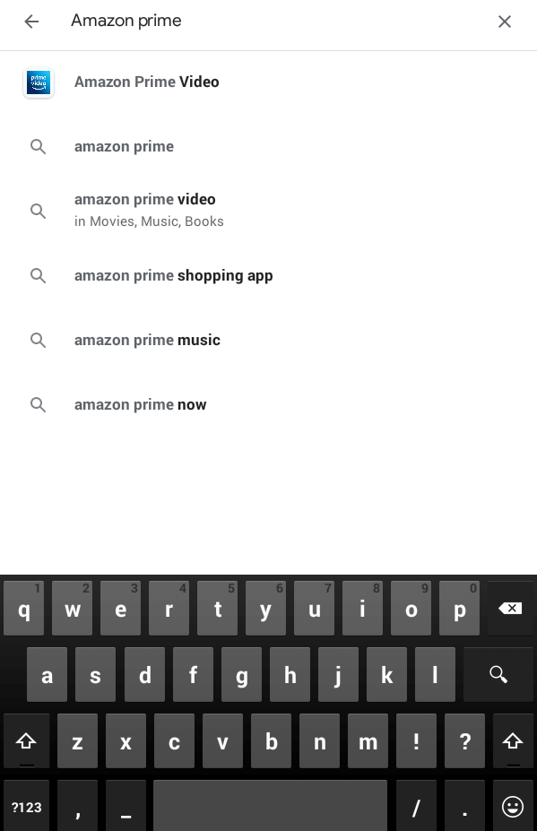 Look for Amazon Prime