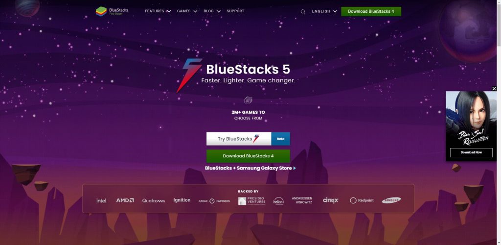 Click Download BlueStacks 